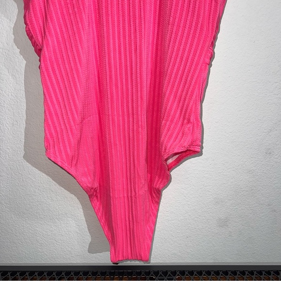 Women's Shein Pink One-Piece Swimsuit Size Large-NWT Slimming Tummy Rushing - Picture 5 of 9
